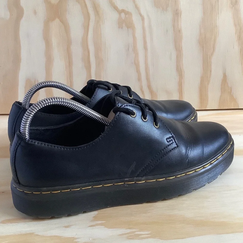 Dr. Martens Zavala Lo Black Leather Platform Oxford Shoes US L 9 M 8 LA004